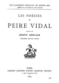 cover of the book Les poésies de Peire Vidal