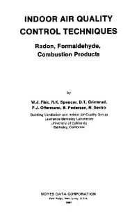 cover of the book Indoor air quality control techniques: radon, formaldehyde, combustion products