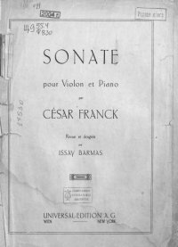 cover of the book Sonate pour Violon et Piano