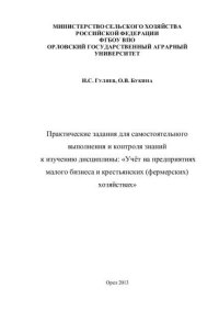 cover of the book Практические задания для самостоятельного выполнения и контроля знаний к изучению дисциплины: «Учёт на предприятиях малого бизнеса и крестьянских (фермерских) хозяйствах»