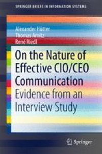 cover of the book On the Nature of Effective CIO/CEO Communication: Evidence from an Interview Study