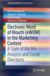 cover of the book Electronic Word of Mouth (eWOM) in the Marketing Context: A State of the Art Analysis and Future Directions