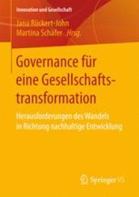 cover of the book Governance für eine Gesellschaftstransformation: Herausforderungen des Wandels in Richtung nachhaltige Entwicklung 