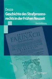 cover of the book Geschichte des Strafprozessrechts in der Frühen Neuzeit: Eine Einführung