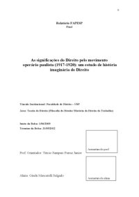 cover of the book As significações do Direito pelo movimento operário paulista (1917-1920)