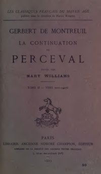 cover of the book La continuation de Perceval. Tome II - vers 7021-14078