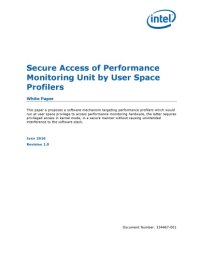 cover of the book Secure Access of Performance Monitoring Unit by User Space Profilers: White Paper