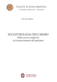 cover of the book Sociofonologia dell’arabo. Dalla ricerca empirica al riconoscimento del parlante