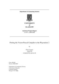 cover of the book Porting the Vector Pascal Compiler to the Playstation 2