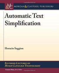 cover of the book Automatic Text Simplification