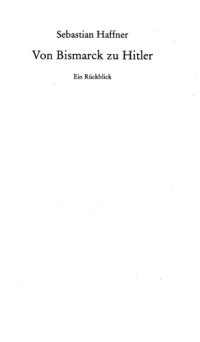 cover of the book Von Bismarck zu Hitler