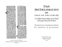 cover of the book The Metalogicon of John of Salisbury