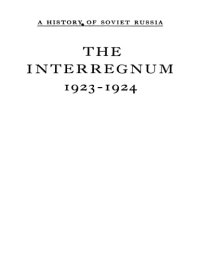 cover of the book The Interregnum: 1923-1924