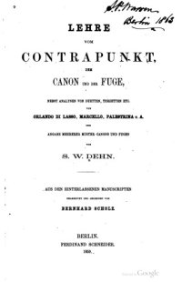 cover of the book Lehre vom Contrapunkt, dem Canon und der Fuge ...