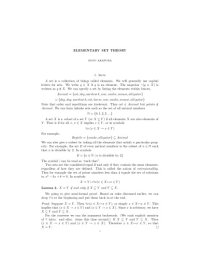 cover of the book Elementary set theory [Lecture notes]