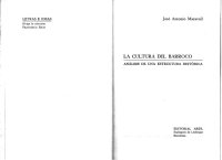 cover of the book La cultura del Barroco: análisis de una estructura histórica