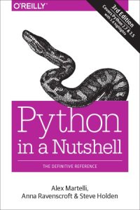 cover of the book Python in a Nutshell.  A Desktop Quick Reference