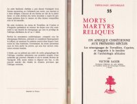 cover of the book MORTS MARTYRS RELIQUES EN AFRIQUE CHRÉTIENNE AUX PREMIERS SIÈCLES