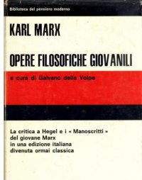 cover of the book Opere filosofiche giovanili