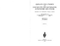 cover of the book Quellen und Studien zur Geschichte der Mathematik, Astronomie und Physik: Abteilung B: Studien