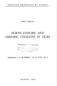 cover of the book North Ethiopic and Amharic cognates in Tigre