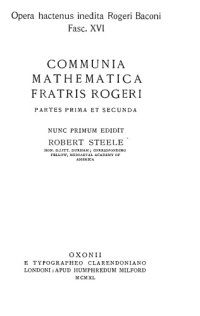 cover of the book Communia mathematica. Partes prima et secunda