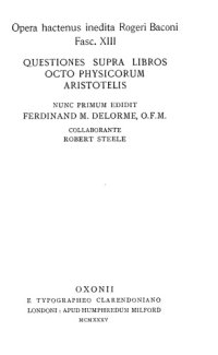 cover of the book Questiones supra libros octo physicorum Aristotelis