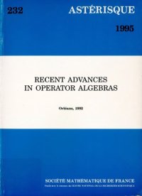 cover of the book Recent advances in operator algebras: proceedings Orléans, 1992