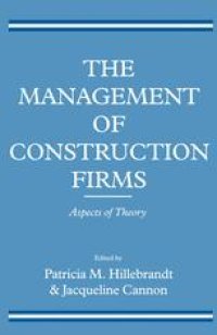 cover of the book The Management of Construction Firms: Aspects of Theory