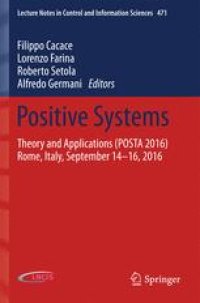 cover of the book Positive Systems : Theory and Applications (POSTA 2016) Rome, Italy, September 14-16, 2016