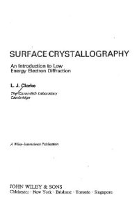 cover of the book Surface crystallography: an introduction to low-energy electron diffraction