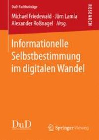 cover of the book Informationelle Selbstbestimmung im digitalen Wandel