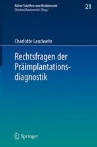 cover of the book Rechtsfragen der Präimplantationsdiagnostik