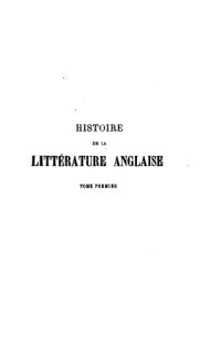 cover of the book Histoire de la littérature anglaise