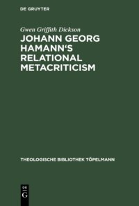 cover of the book Johann Georg Hamann’s Relational Metacriticism