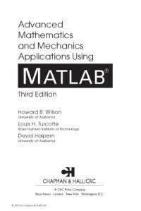 cover of the book Advanced Mathematics and Mechanics Applications Using MATLAB