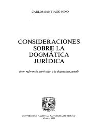 cover of the book Consideraciones sobre la dogmática jurídica