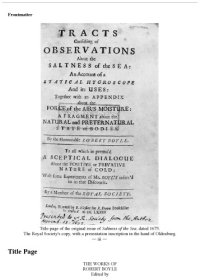 cover of the book The works of Robert Boyle. Vol. 7. Publications of 1672-73