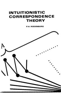 cover of the book Intuitionistic Correspondence Theory [PhD Thesis]