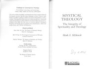 cover of the book Mystical Theology: The Integrity of Spirituality and Theology