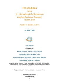 cover of the book Proceedings from IX International Conference on Applied Business Research; ICABR 2014