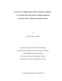 cover of the book For the Love of Right Angles: Bedan Archetypes of Ethnicity as a Mystical Map of the Human Condition Integrated in the One, Holy, Catholic and Apostolic Church [PhD thesis]]