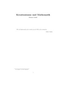 cover of the book Kreationismus und Mathematik [Lecture notes]