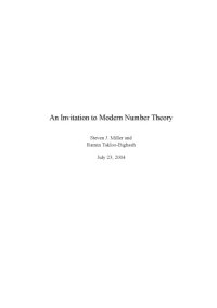 cover of the book An Invitation to Modern Number Theory (early draft)