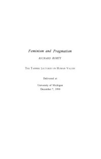 cover of the book Feminism and Pragmatism