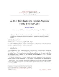 cover of the book A Brief Introduction to Fourier Analysis on the Boolean Cube