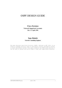 cover of the book OSPF Design Guide : Cisco Systems Network Supported Accounts, Rev: 1.1 April, 1996