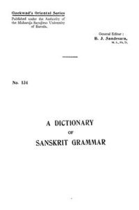 cover of the book A dictionary of Sanskrit grammar