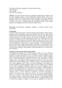 cover of the book The Origin of the Indic Languages: The Indo-European Model