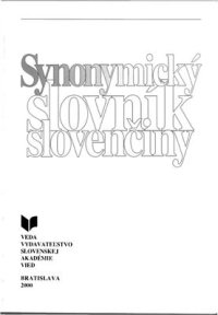 cover of the book Synonymický slovník slovenčiny